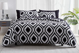 Cypress 7 Piece Bed in a Bag Comforter Set Black and White
